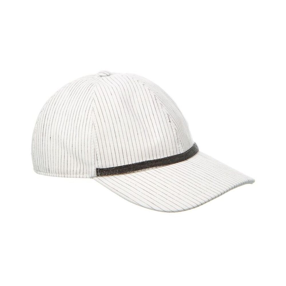Brunello Cucinelli Leather-Trim Linen-Blend Cap